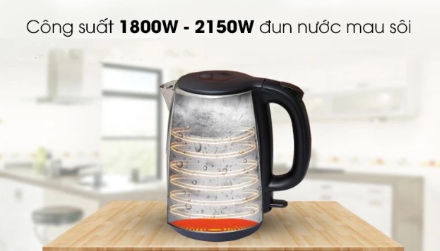 Ấm siêu tốc Toshiba KT-17SH1NV với công suất 1800W - 2150W