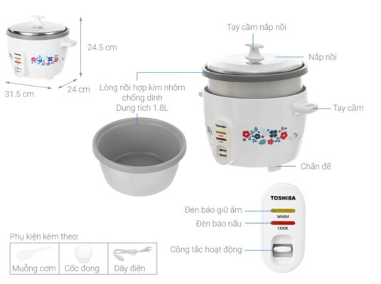 Nồi Cơm Điện Toshiba RC-18MH2PV(F)