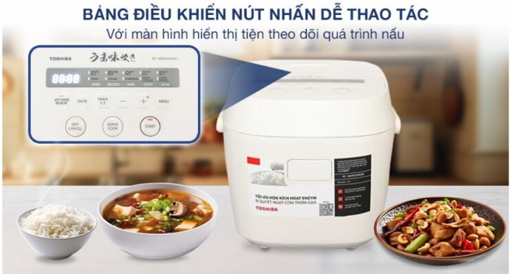 Bảng điều khiển của Toshiba RC-18DR5UVN dễ thao tác
