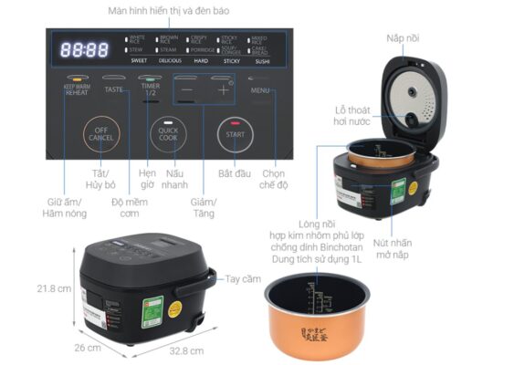 Nồi Cơm Điện Tử Toshiba RC-10DR5UVN