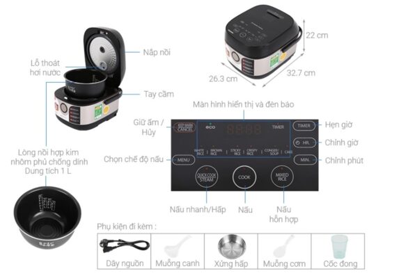 Nồi cơm điện tử cao tần Toshiba RC-10IX1PV