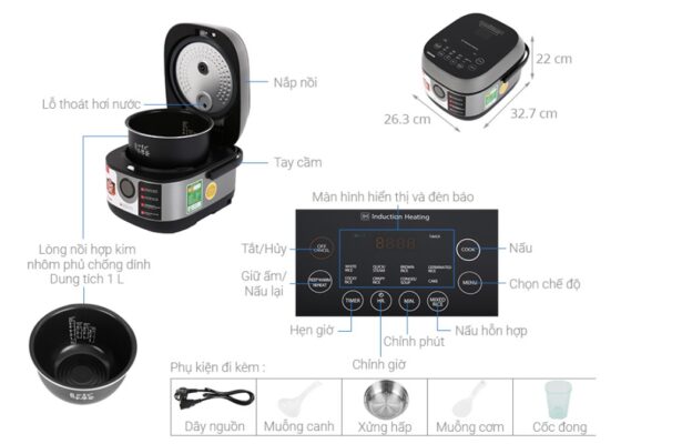 Nồi Cơm Điện Tử Cao Tần Toshiba RC-10IP1PV