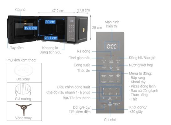 Lò Vi Sóng Có Nướng Toshiba 