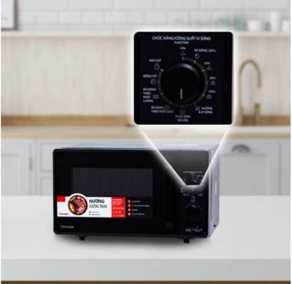 Bảng điều khiển điện tử kết hợp nút xoay của Lò Vi Sóng Có Nướng Toshiba