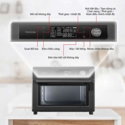 lò chiên không dầu Toshiba với 12 Chức năng Nấu Cài đặt Sẵn