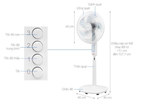Quạt Đứng Toshiba đầy đủ tiện nghi 