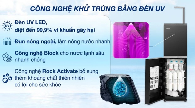 Máy lọc nước nóng lạnh RO Toshiba