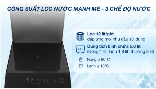 Máy Lọc Nước Nóng Lạnh RO Toshiba